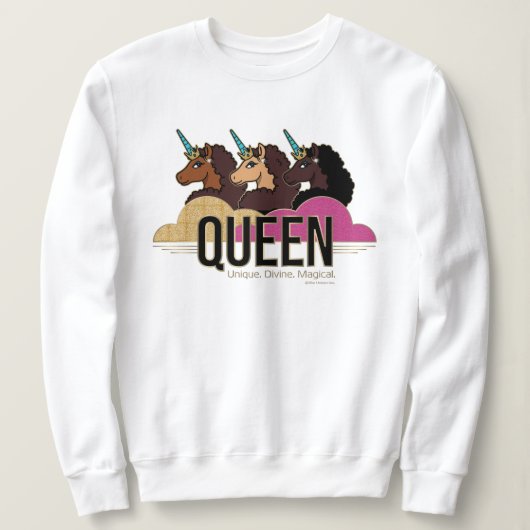 Afro Unicorn Queen Trio Design Sweatshirt (Design vorne)