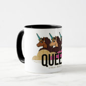 Afro Unicorn Queen Trio Design Tasse (Vorderseite Links)