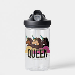 Afro Unicorn Queen Trio Design Trinkflasche
