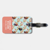 Afro Unicorn Rainbow and Hearts Muster Gepäckanhänger (Rückseite horizontal)