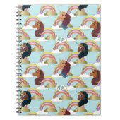 Afro Unicorn Rainbow and Hearts Muster Notizblock (Vorderseite)