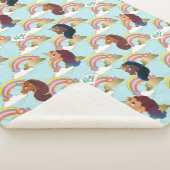 Afro Unicorn Rainbow and Hearts Muster Sherpadecke (3/4)