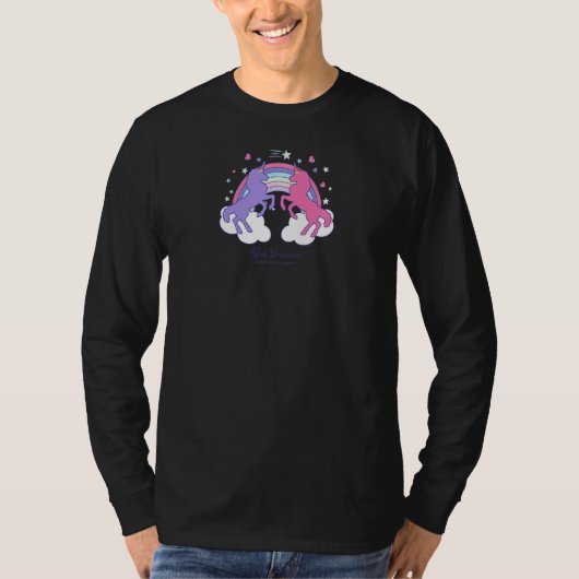 Afro Unicorn Rainbow Cloud Pink & Purple V2 T-Shirt (Vorderseite)