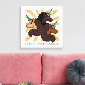 Afro Unicorn Trio: Einzigartig, göttlich und magis Leinwanddruck (Insitu (Wohnzimmer))