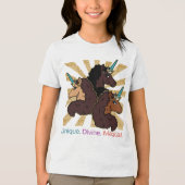 Afro Unicorn Trio: Einzigartig, göttlich und magis Tri-Blend Shirt (Vorderseite)