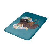 Afro Unicorn Trio Herzdesign Badematte (Schrägansicht)