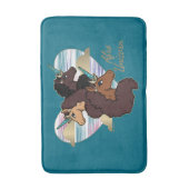 Afro Unicorn Trio Herzdesign Badematte (Vorderseite Vertikal)