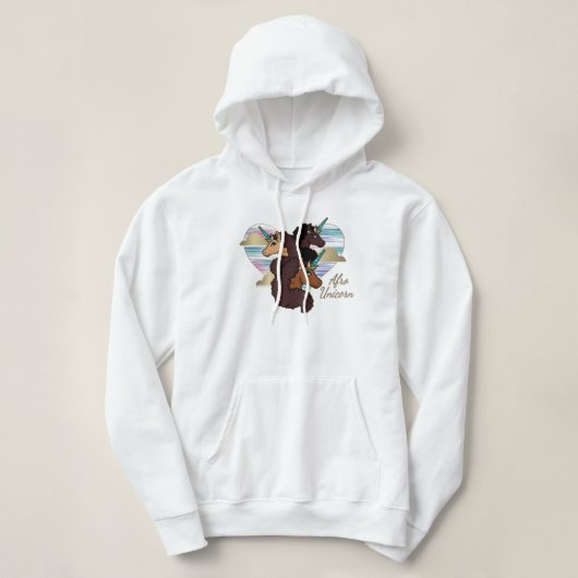 Afro Unicorn Trio Herzdesign Hoodie (Design vorne)
