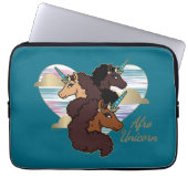 Afro Unicorn Trio Herzdesign Laptopschutzhülle (Vorderseite)