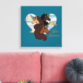 Afro Unicorn Trio Herzdesign Leinwanddruck (Insitu (Wohnzimmer))