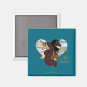 Afro Unicorn Trio Herzdesign Magnet (Vorderseite/Rückseite)