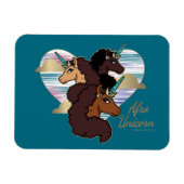 Afro Unicorn Trio Herzdesign Magnet (Horizontal)