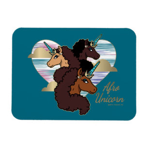 Afro Unicorn Trio Herzdesign Magnet