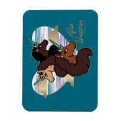 Afro Unicorn Trio Herzdesign Magnet (Vertikal)