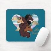 Afro Unicorn Trio Herzdesign Mousepad (Mit Mouse)