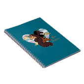 Afro Unicorn Trio Herzdesign Notizblock (Rechte Seite)