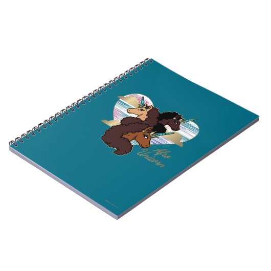 Afro Unicorn Trio Herzdesign Notizblock (Linke Seite)