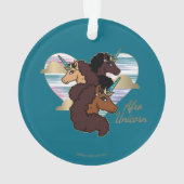 Afro Unicorn Trio Herzdesign Ornament (Rückseite)