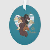 Afro Unicorn Trio Herzdesign Ornament (Vorderseite)