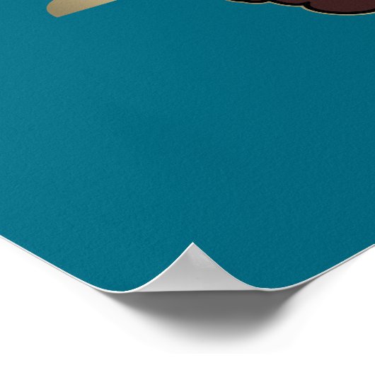 Afro Unicorn Trio Herzdesign Poster (Ecke)