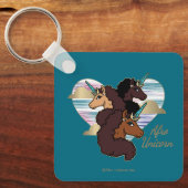 Afro Unicorn Trio Herzdesign Schlüsselanhänger (Vorderseite)