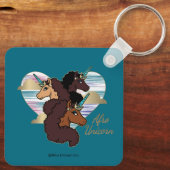 Afro Unicorn Trio Herzdesign Schlüsselanhänger (Rückseite)