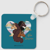 Afro Unicorn Trio Herzdesign Schlüsselanhänger (Rückseite)