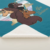 Afro Unicorn Trio Herzdesign Sherpadecke (3/4)