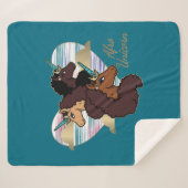 Afro Unicorn Trio Herzdesign Sherpadecke (Vorderseite (Horizontal))