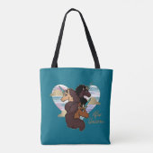 Afro Unicorn Trio Herzdesign Tasche (Rückseite)