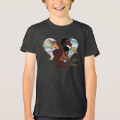Afro Unicorn Trio Herzdesign Tri-Blend Shirt (Vorderseite)