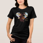 Afro Unicorn Trio Herzdesign Tri-Blend Shirt (Vorderseite)