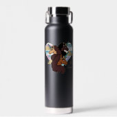 Afro Unicorn Trio Herzdesign Trinkflasche (Vorne)