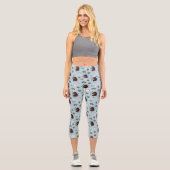 Afro Unicorn Urlaubsmuster Capri Leggings (Vorderseite)