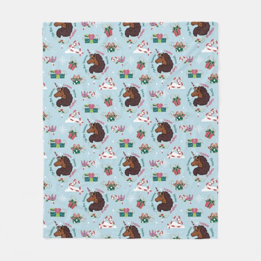 Afro Unicorn Urlaubsmuster Fleecedecke (Vorderseite)