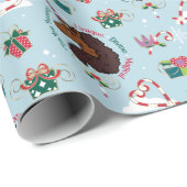 Afro Unicorn Urlaubsmuster Geschenkpapier (Rolleneckpunkt)