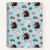 Afro Unicorn Urlaubsmuster Notizblock (Vorderseite)