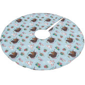 Afro Unicorn Urlaubsmuster Polyester Weihnachtsbaumdecke (Schrägansicht)