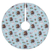 Afro Unicorn Urlaubsmuster Polyester Weihnachtsbaumdecke (Vorderseite)