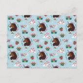 Afro Unicorn Urlaubsmuster Postkarte (Vorderseite)