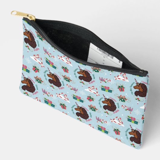 Afro Unicorn Urlaubsmuster Zubehörtasche (Offen)