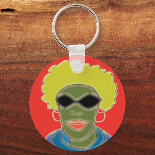 Afro-Verlassen Schlüsselanhänger (Vorderseite)