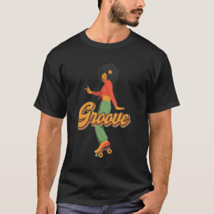 Afro Vintag Roller Skater Mädchen für 70er Quad Ro T-Shirt
