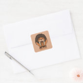Afro Walrus Quadratischer Aufkleber (Umschlag)