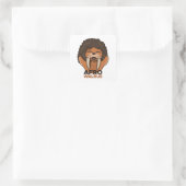 Afro Walrus Quadratischer Aufkleber (Tasche)