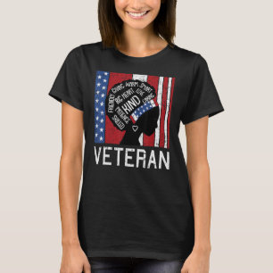 Afro Woman American Flag Veterans Day Army Militar T-Shirt