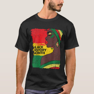 Afro Woman Black History Monatsfarben Männer Fraue T-Shirt