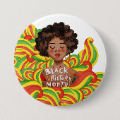 Afro Woman | Black History Month Button (Vorderseite)