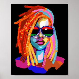 Afro Woman Black Queen Art Black History Juneteent Poster
