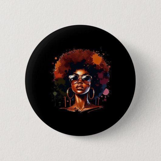Afro Women Black Pride Afrikanische Melanin 1 Button (Vorderseite)